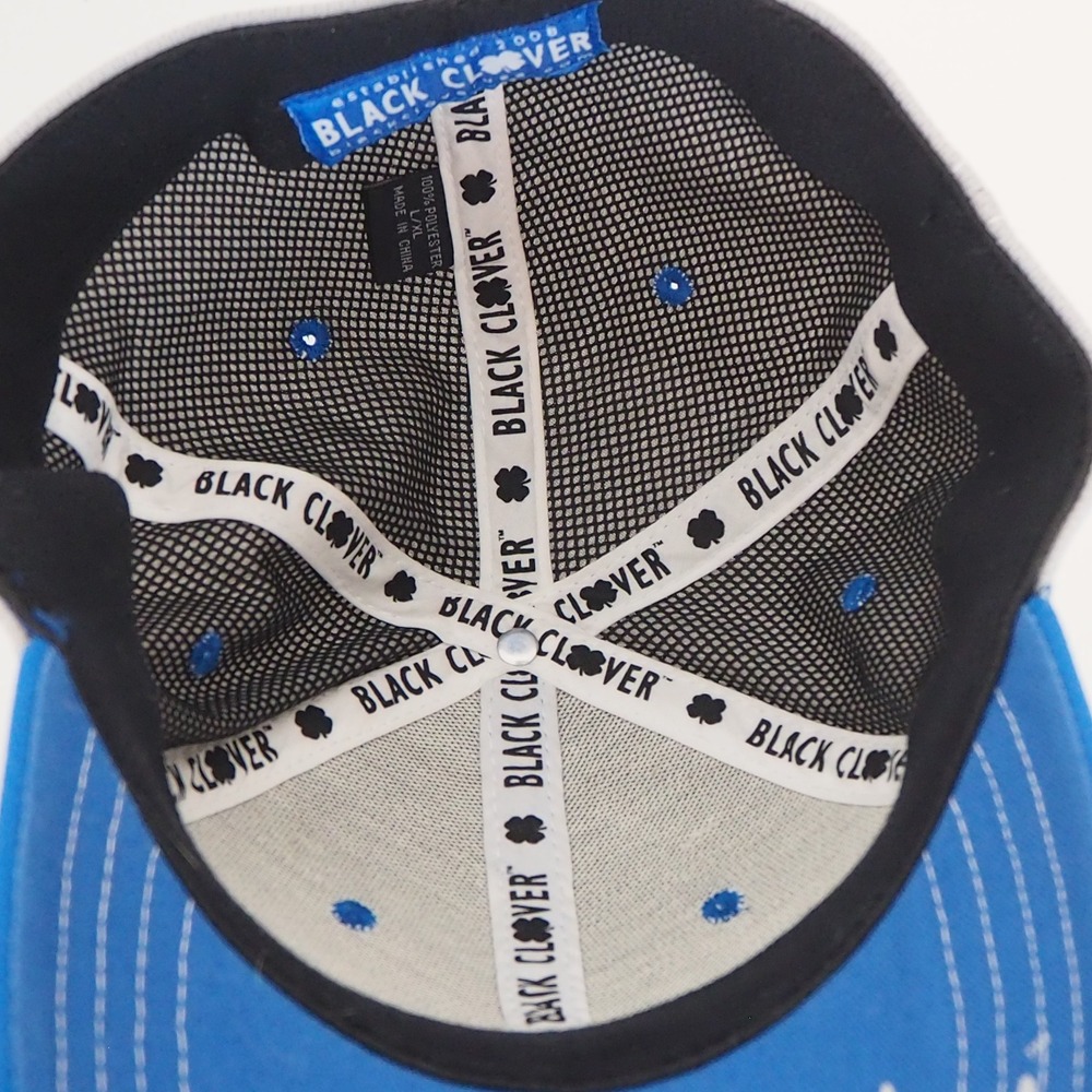 Black Clover Hat Men L/XL Blue Gray Live Lucky Clover Logo A-Flex Golf Cap - Picture 8 of 12